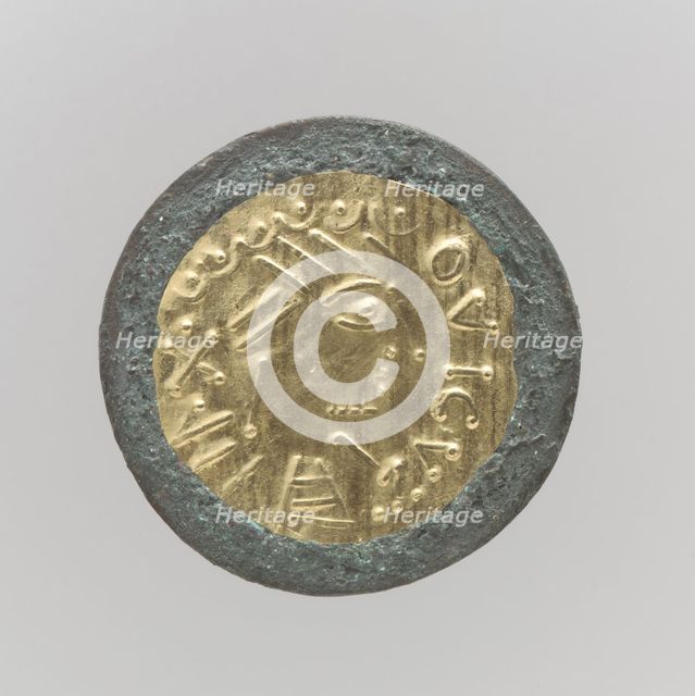 Gold Disk Brooch, Frankish, 7th century. Creator: Unknown.