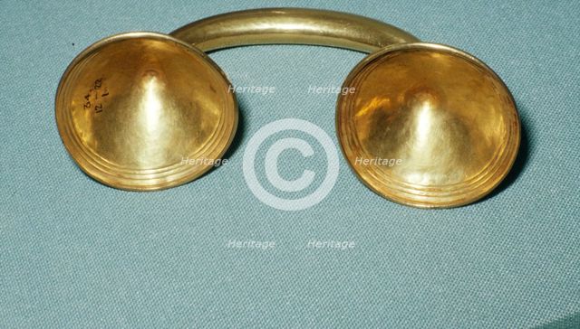 Gold Dress-Fastener, Late Bronze Age, Irish, c1400BC-600 BC. Artist: Unknown.