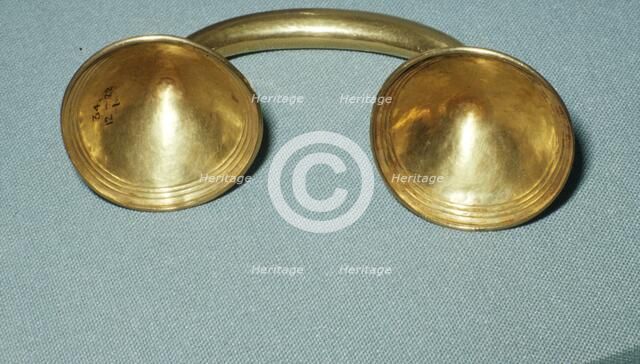 Gold Dress-Fastener, Late Bronze Age, Irish, c1400BC-600 BC. Artist: Unknown.