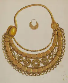 Gold Earring, c. 1937. Creator: Tulita Westfall