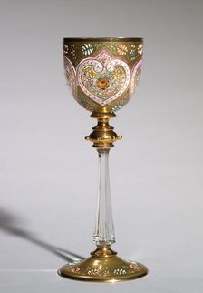 Gold Enamelled Stemmed Glass, c 1875- 1925. Creator: Unknown