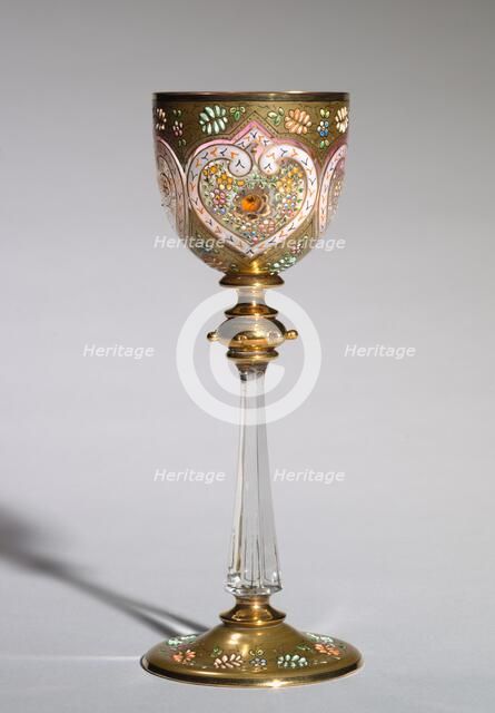 Gold Enamelled Stemmed Glass, c 1875- 1925. Creator: Unknown.