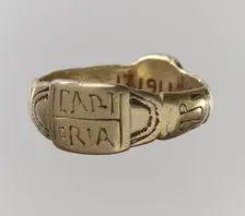 Gold Finger Ring with Inscription, Frankish, late 6th-early 7th century. Creator: Unknown