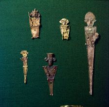 Gold Figures from Pre-Columbian Tombs, Colombia, South America