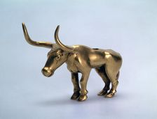 Gold figurine of a bull (piece from a pole of a canopy), Scythian, 3rd millenium BC