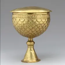 Gold Goblet and Cover (?), Avar or Byzantine, 700s. Creator: Unknown
