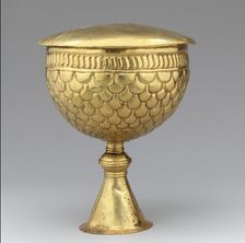 Gold Goblet and Cover (?), Avar or Byzantine, 700s. Creator: Unknown