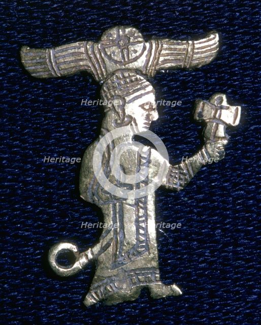 Gold Hittite figure of a king or god, The Gold Tomb, Carcemish, Turkey, c605 BC. Artist: Unknown