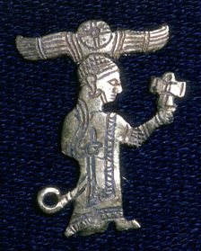 Gold Hittite figure of a king or god, The Gold Tomb, Carcemish, Turkey, c605 BC