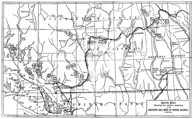 Gold in British Columbia: plan of the associated gold mines, 1898. Creator: Unknown.