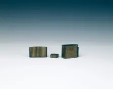 Gold inlaid bronze birdcage fittings, Qing dynasty, China, 19th century. Creator: Unknown