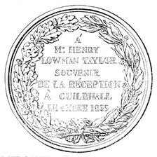 Gold Medal presented by the King of Sardinia to Mr. H. Lowman Taylor, 1858. Creator: Unknown