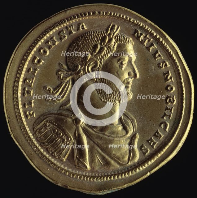 Gold medallion showing the Emperor Constantius Chlorus, Roman, (c296 AD?). Creator: Unknown.