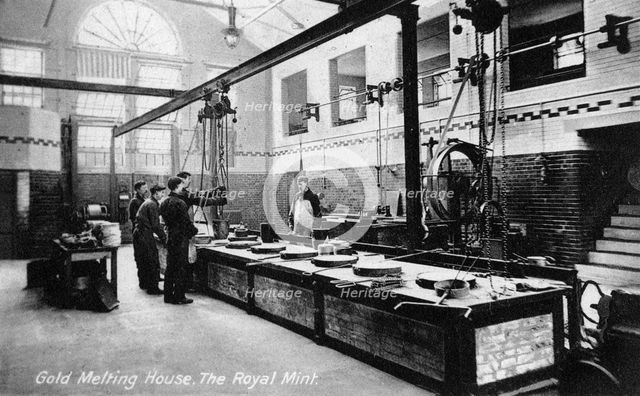 Gold Melting House, the Royal Mint, Tower Hill, London, early 20th century. Artist: Unknown