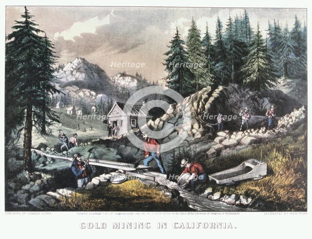 'Gold Mining in California', 1849 (1871). Artist: Currier and Ives
