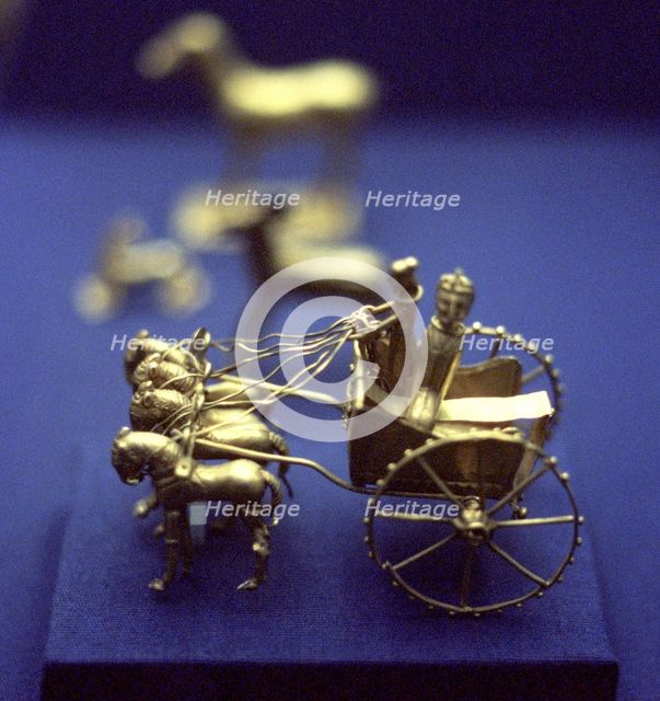 Gold model chariot from the Oxus treasure, Achaemenid Persian, 5th-4th century BC. Artist: Unknown