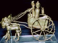 Gold model chariot from the Oxus treasure, Achaemenid Persian, from Tadjikistan, 5th-4th century BC