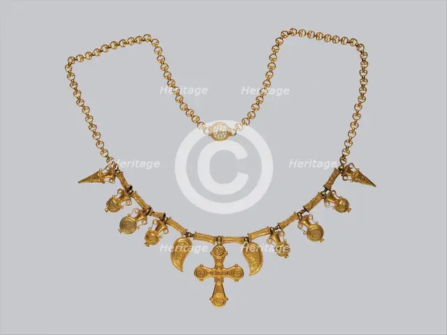 Gold Necklace with Ornaments, Byzantine, 6th century. Creator: Unknown.