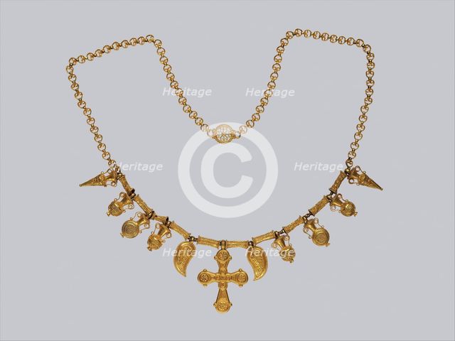 Gold Necklace with Ornaments, Byzantine, 6th century. Creator: Unknown.