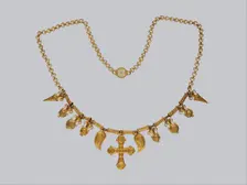 Gold Necklace with Ornaments, Byzantine, 6th century. Creator: Unknown