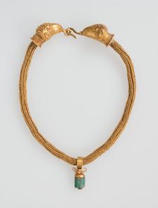 Gold Necklace with Amphora (Vase) Pendant, Byzantine, 4th century. Creator: Unknown