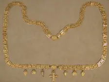 Gold Necklace with Cross, Byzantine, 6th century. Creator: Unknown