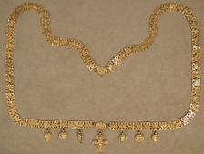 Gold Necklace with Cross, Byzantine, 6th century. Creator: Unknown