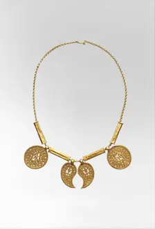 Gold Necklace with Pendants, Byzantine, ca. 7th century. Creator: Unknown