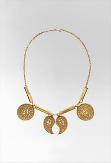 Gold Necklace with Pendants, Byzantine, ca. 7th century. Creator: Unknown
