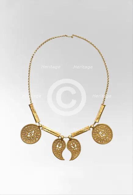 Gold Necklace with Pendants, Byzantine, ca. 7th century. Creator: Unknown.