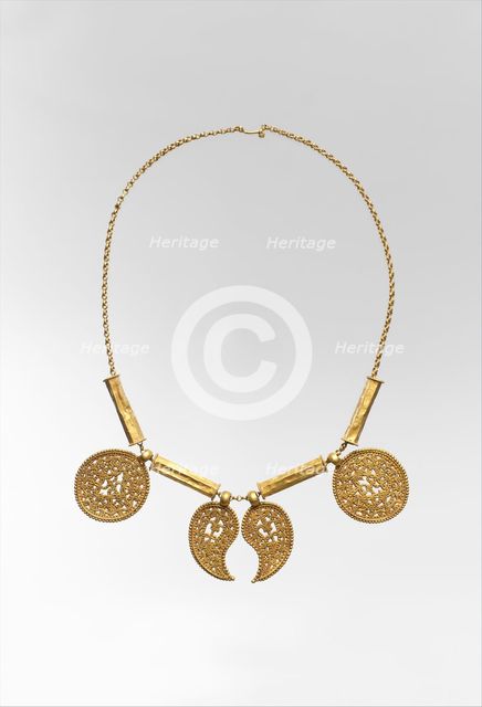 Gold Necklace with Pendants, Byzantine, ca. 7th century. Creator: Unknown.