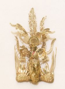 Gold openwork escutcheon plaque with granulation, Northern Wei dynasty, China, 5th-6th century. Creator: Unknown