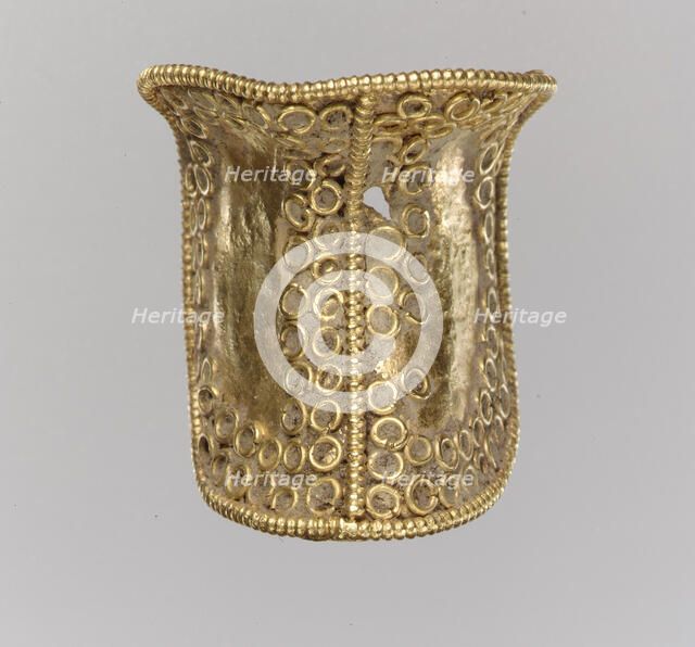 Gold Ornament from a Sword Grip, Langobardic, ca. 600. Creator: Unknown.