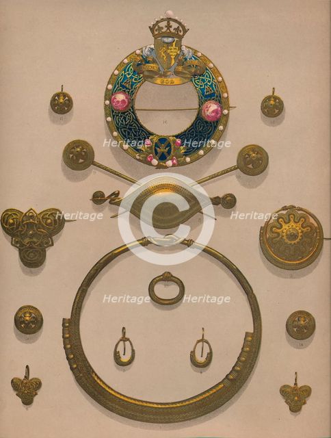 'Gold Ornaments and Brooch', 1863.  Artist: Robert Dudley.