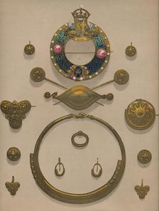 Gold Ornaments and Brooch 1863. Artist: Robert Dudley