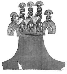 Gold ornaments from the graves of the Incas of Peru - altar-shrine of gold..., 1883. Creator: Unknown