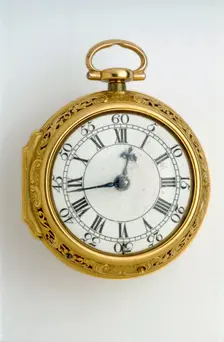 Gold pair-cased cylinder watch with quarter repeat, 1744. Artists: George Graham, John Ward