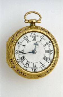 Gold pair-cased cylinder watch with quarter repeat, 1744. Artists: George Graham, John Ward