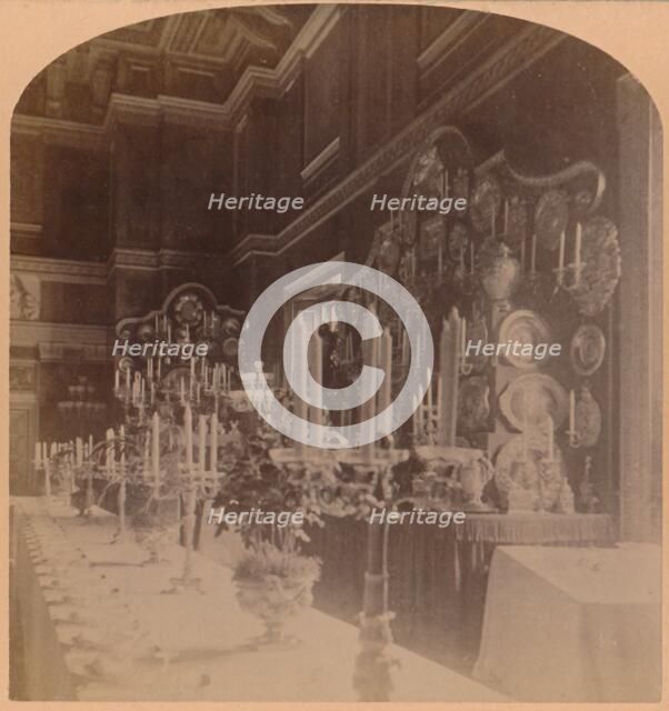 'Gold Plate used by the Royal Family, Supper Room, Windsor Castle, England', 1900. Creator: Underwood & Underwood.