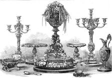 Gold plate presented by...the Royal Navy and Marines to the Duke and Duchess of Edinburgh, 1874. Creator: Unknown