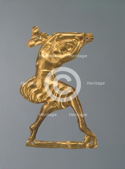 Gold plaque in the form of a dancing woman, 330-300 BC. Artist: Ancient jewelry  