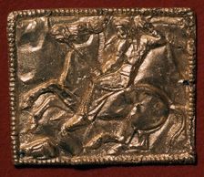 Gold plaque showing a Scythian hunter, 5th century BC