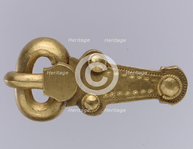 Gold Shoe Buckle, Langobardic, ca. 600. Creator: Unknown.