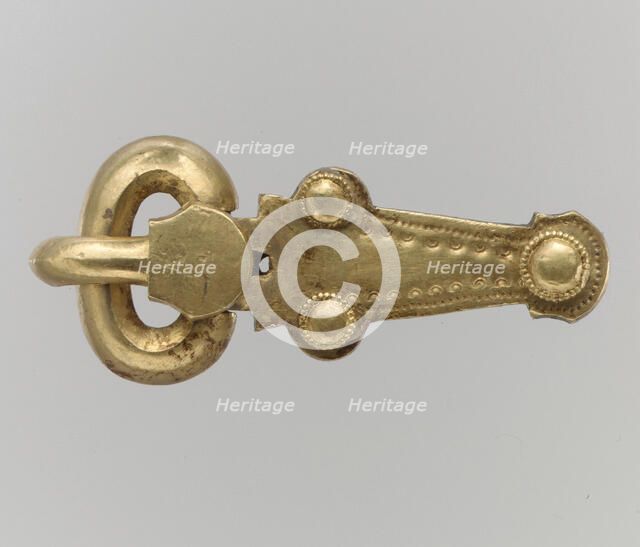 Gold Shoe Buckle, Langobardic, ca. 600. Creator: Unknown.