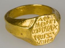 Gold Signet Ring of Michael Zorianos, Byzantine, ca. 1300. Creator: Unknown