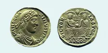 Gold solidus of Magnus Maximus, c383-c388 AD. Creator: Unknown