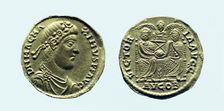 Gold solidus of Magnus Maximus, c383-c388 AD. Creator: Unknown