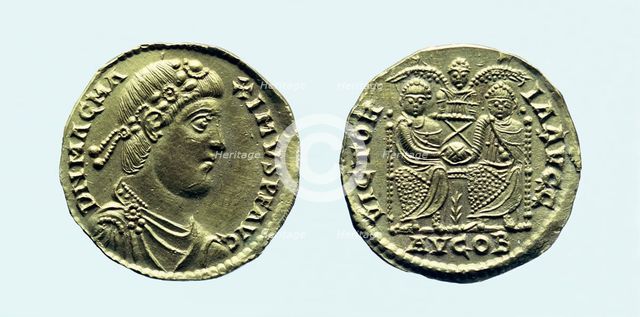 Gold solidus of Magnus Maximus, c383-c388 AD. Creator: Unknown.