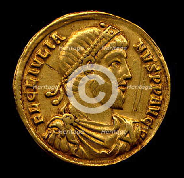 Gold Solidus of Julian (361-63), Byzantine, 361-363. Creator: Unknown.