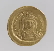 Gold Solidus of Justinian I (527-65), Byzantine, 538-565. Creator: Unknown